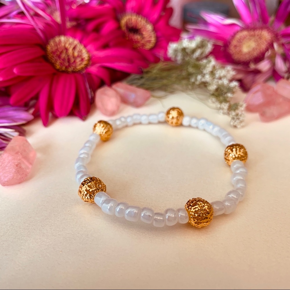 handcrafted gold filigree charm bracelet 🌸💫